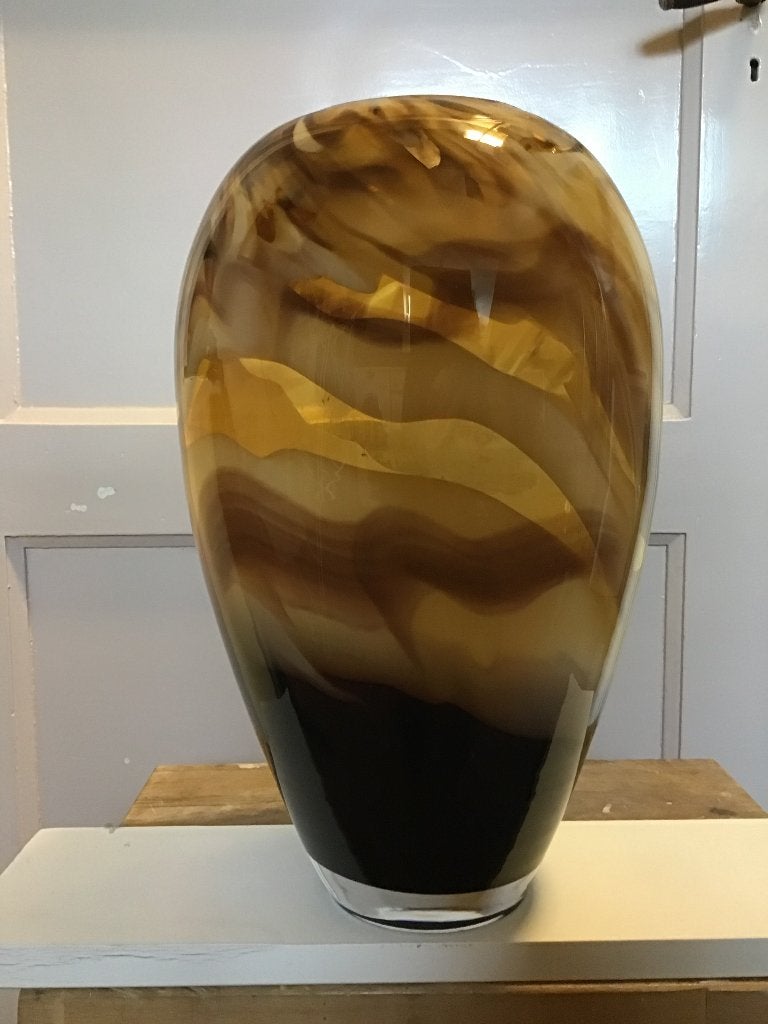 Prachtige Grote Glazen Vaas Loranto – Handgeblazen Glaskunst, Ophalen, 34 cm, Nieuw, Glas