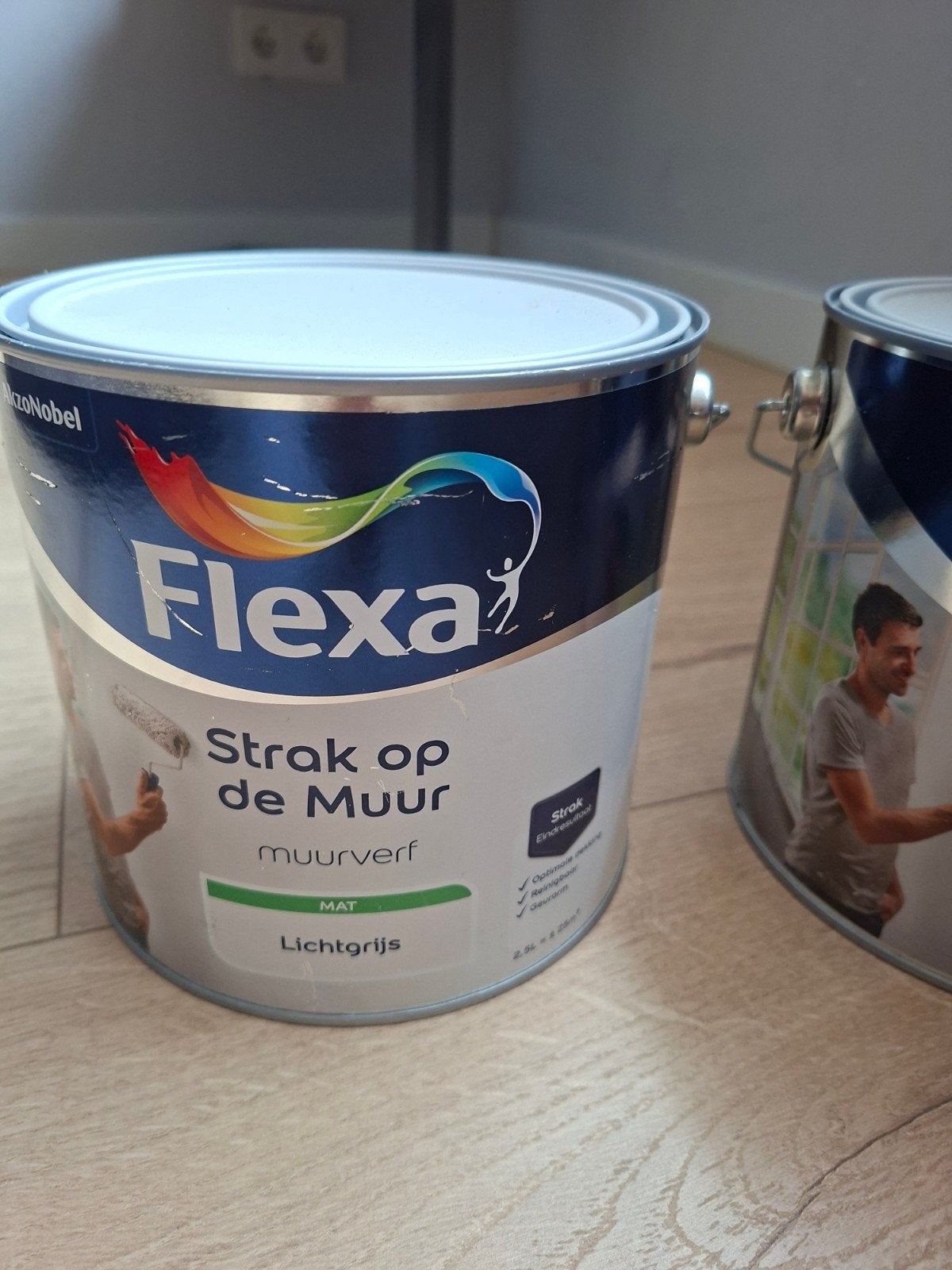 Flexa Strak op de Muur muurverf - Lichtgrijs Mat, Ophalen, Zo goed als nieuw, Overige typen