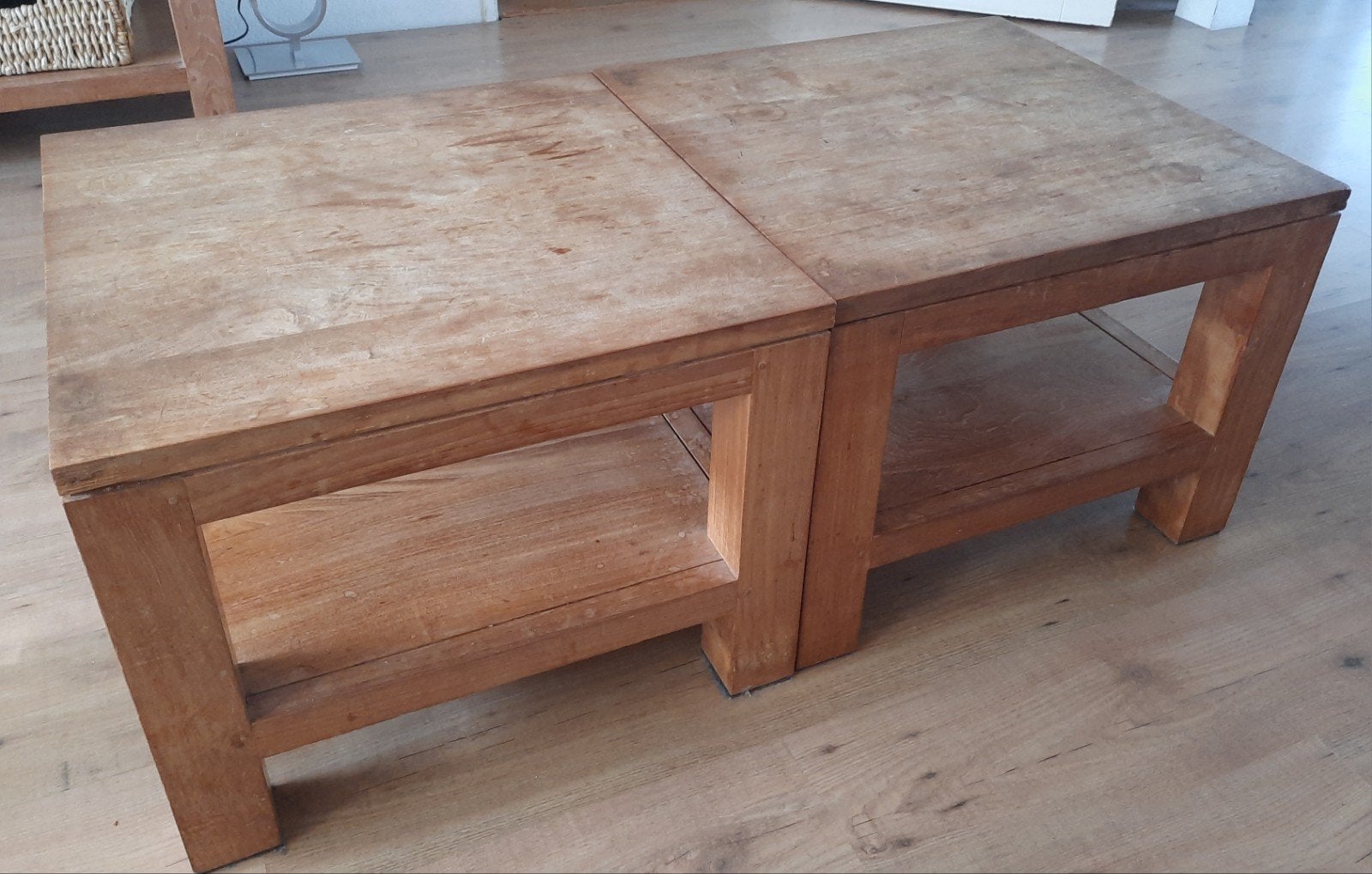 Teak hout salontafels, Huis en Inrichting, Ophalen, Gebruikt, 50 tot 100 cm, 50 tot 100 cm