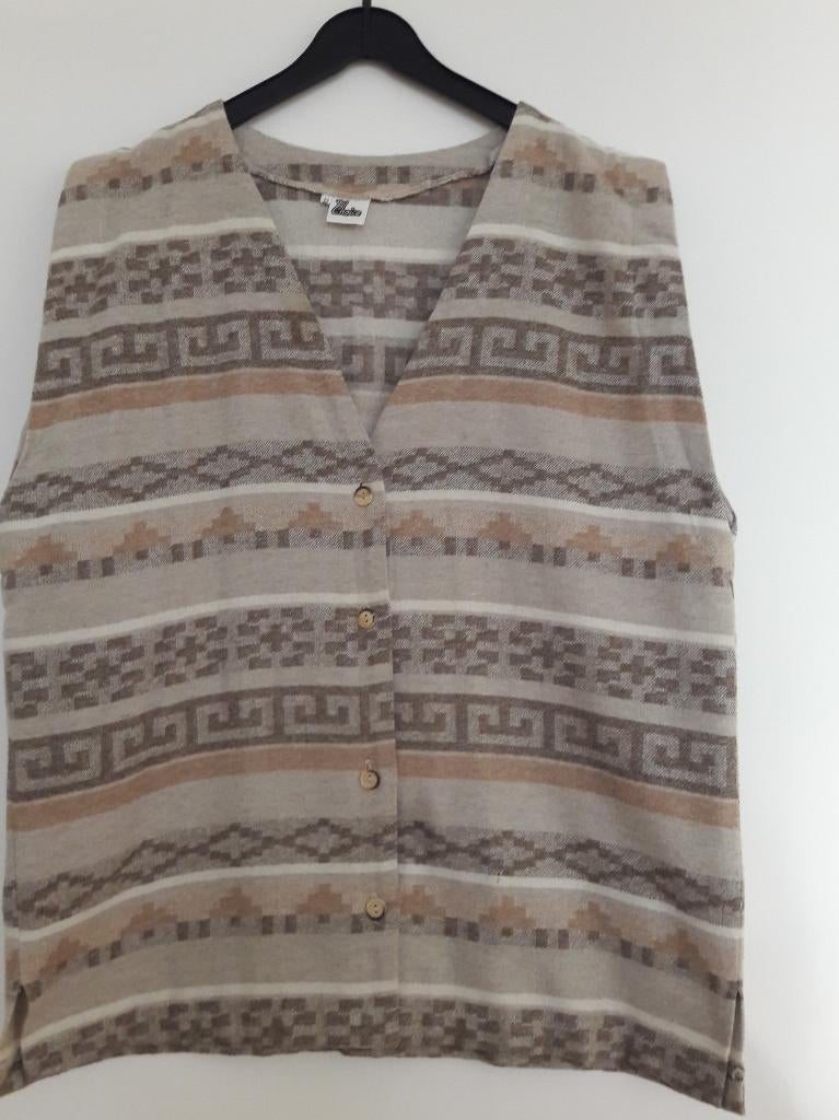 Prachtig stoffen vestje met ingeweven strepen in div kleuren, Kleding | Dames, Verzenden, Zo goed als nieuw, Maat 38/40 (M), Overige kleuren