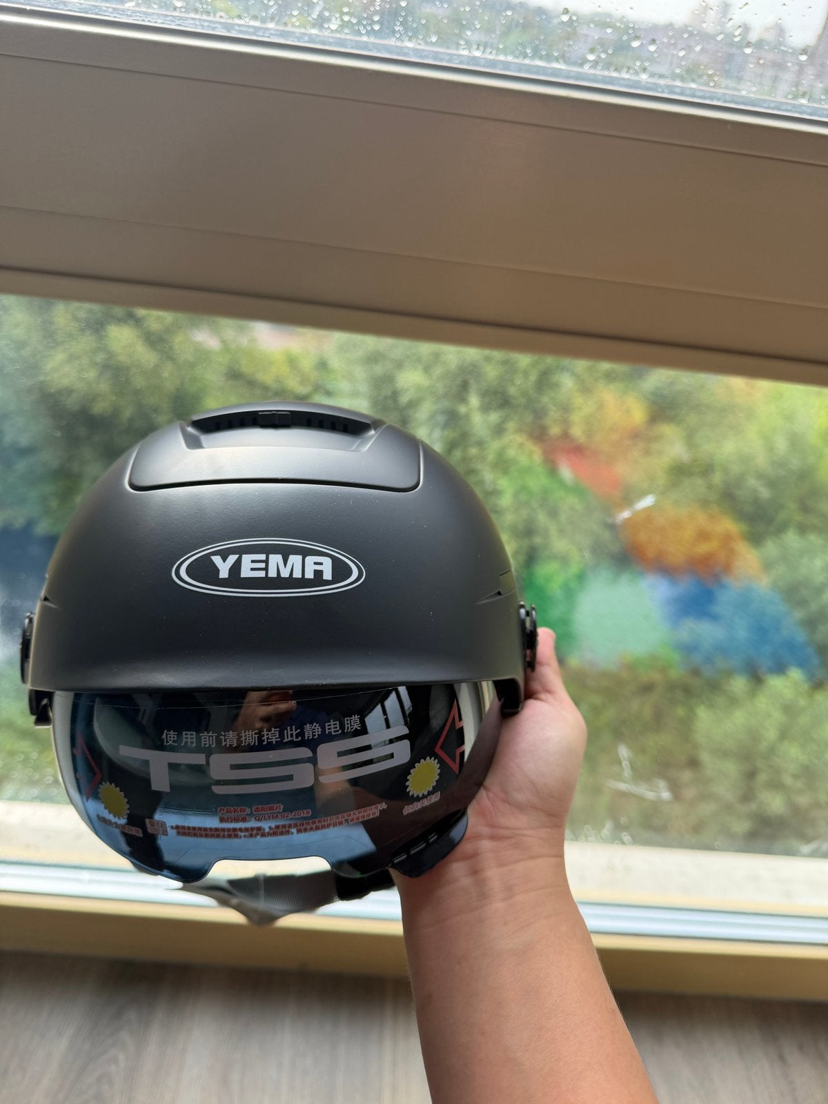 YEMA Scooterhelm met vizier - Nieuw in doos, Ophalen of Verzenden, Nieuw, Overige maten, Heer of Dame