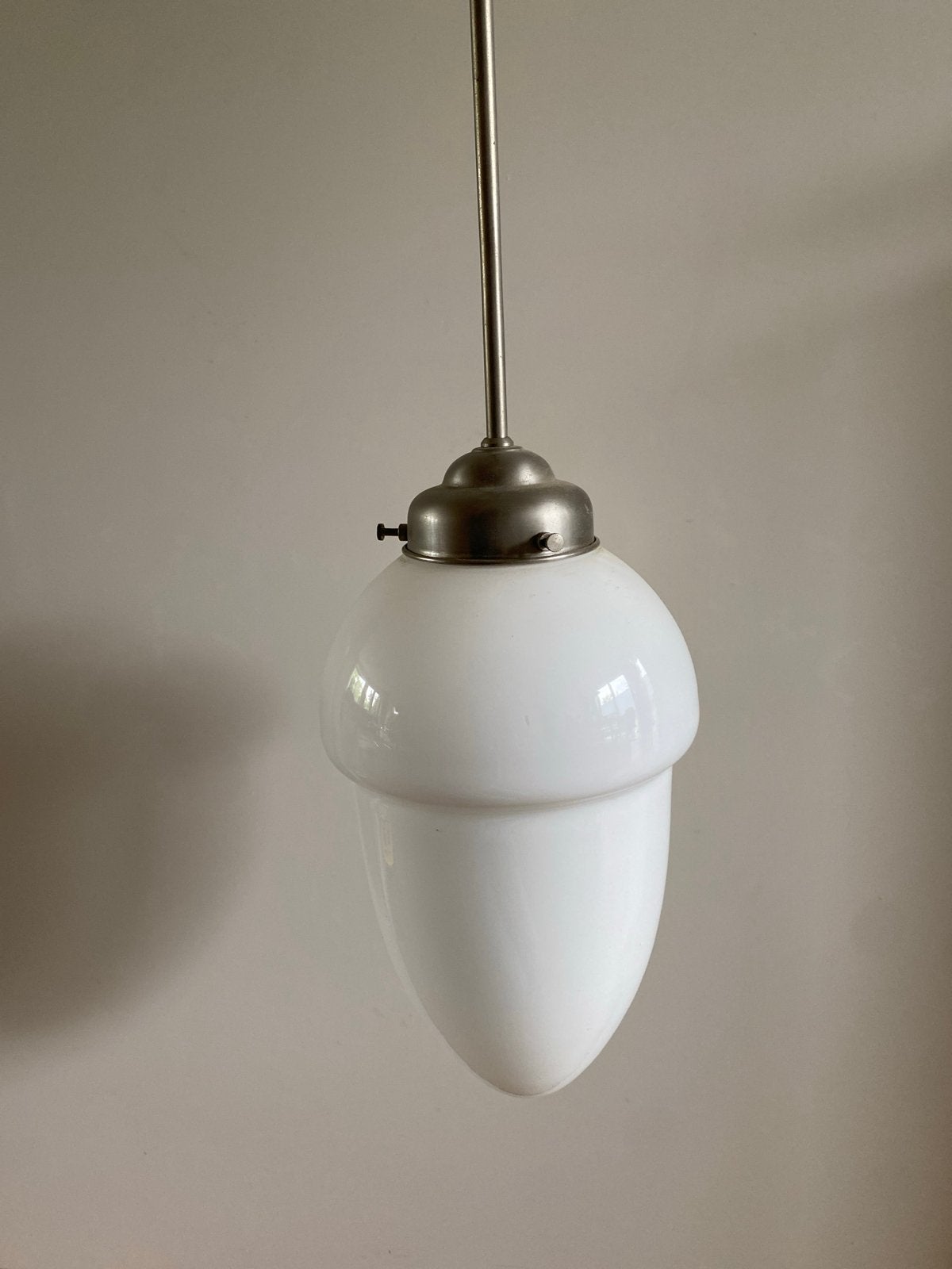 Vintage opaalglazen hanglamp - Art Deco Gispen Giso Bauhaus, Ophalen, Gebruikt, Glas