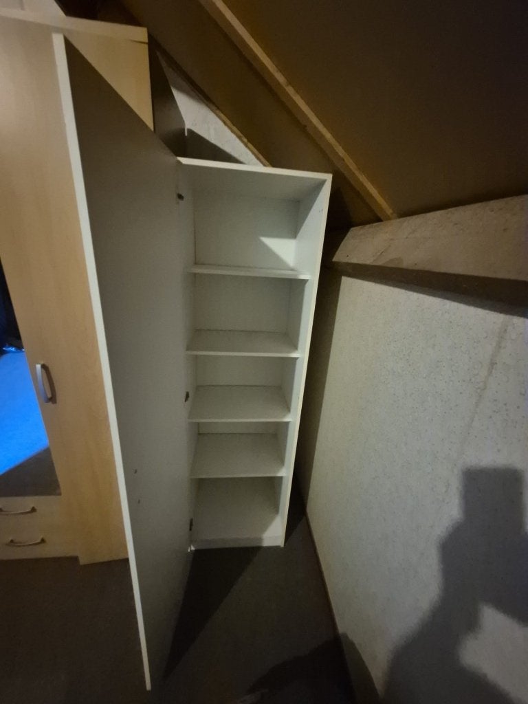 Witte legkast, Huis en Inrichting, Kasten | Kledingkasten, Ophalen, Gebruikt, 50 tot 100 cm, 150 tot 200 cm