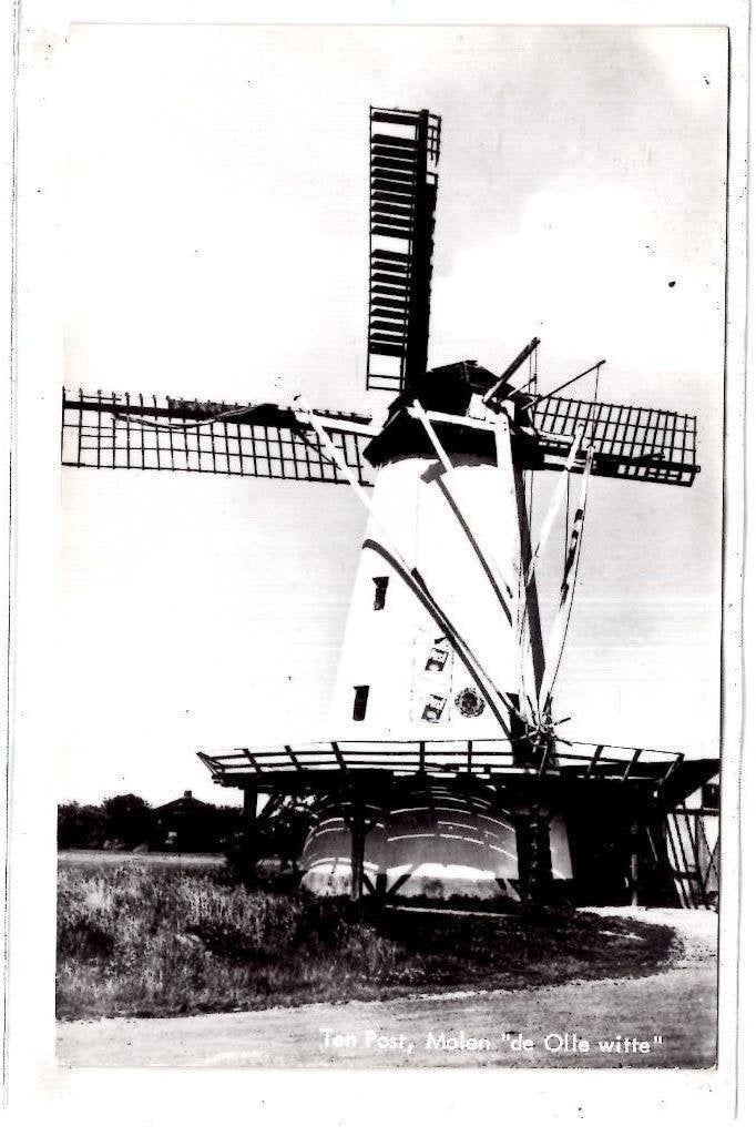 Ten Post Molen   de Olle Witte, Ophalen of Verzenden, 1940 tot 1960, Ongelopen, Groningen