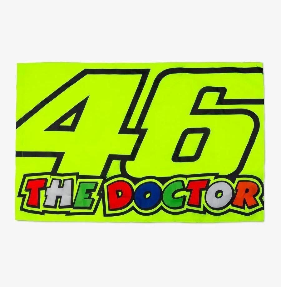 Valentino Rossi 2026 the doctor fluor vlag flag 140 x 90 cm., Nieuw, Ophalen of Verzenden, VR Racing Apparel, Support@vr46.it