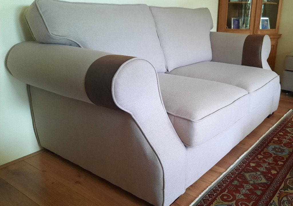 2 zits van Urban Sofa Aberdeen Tweed Sahara inclusief Hocker, Ophalen, Metaal, Gebruikt, 150 tot 200 cm