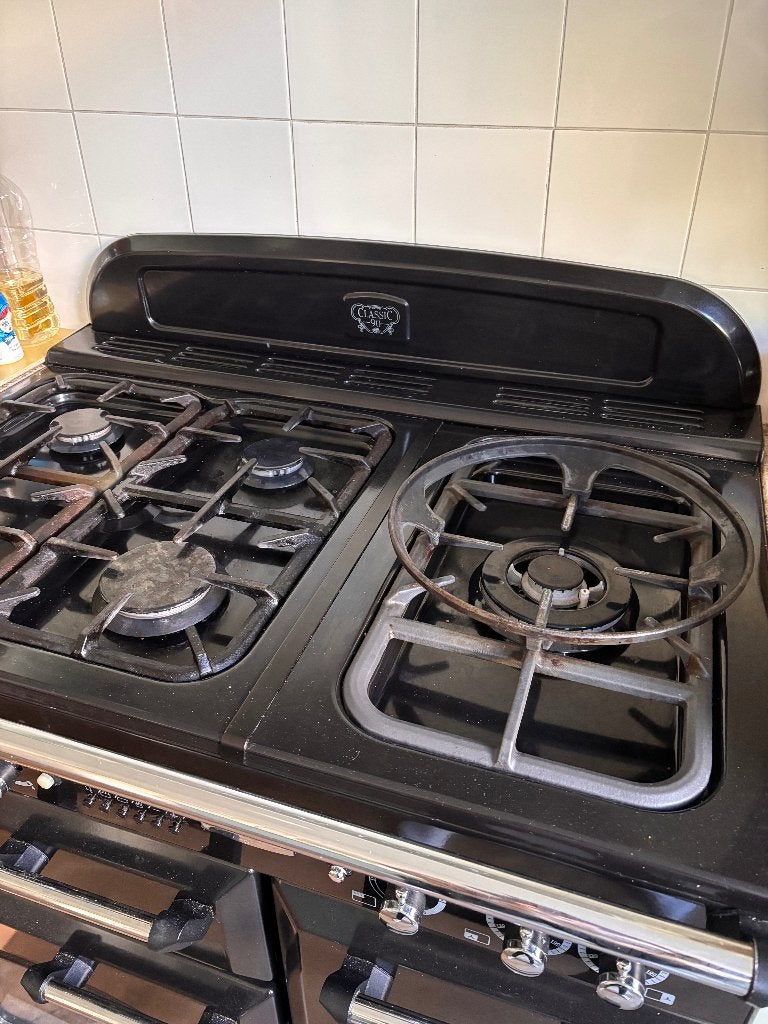te koop aangeboden: Falcon Classic 90 Zwart gasfornuis, Witgoed en Apparatuur, Fornuizen, Ophalen, Gebruikt, 60 cm of meer, Gas