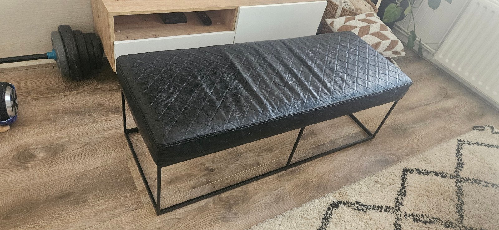 zwart bankje Riverdale, Huis en Inrichting, Ophalen, Minder dan 50 cm, Gebruikt, Metaal