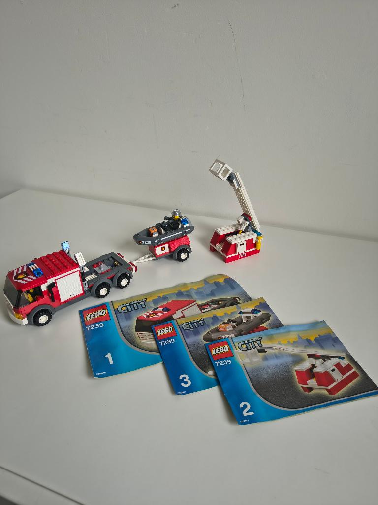 LEGO City set 7239 Brandweerwagen, City, Lego, Ophalen of Verzenden, Complete set