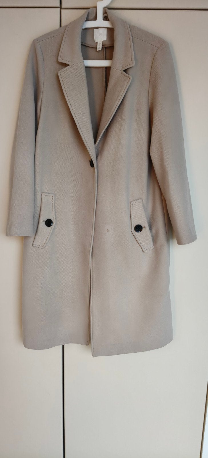 H&M Jas Maat S - Beige met kleine vlek voorzijde, H&M, Beige, Ophalen of Verzenden, Maat 36 (S)