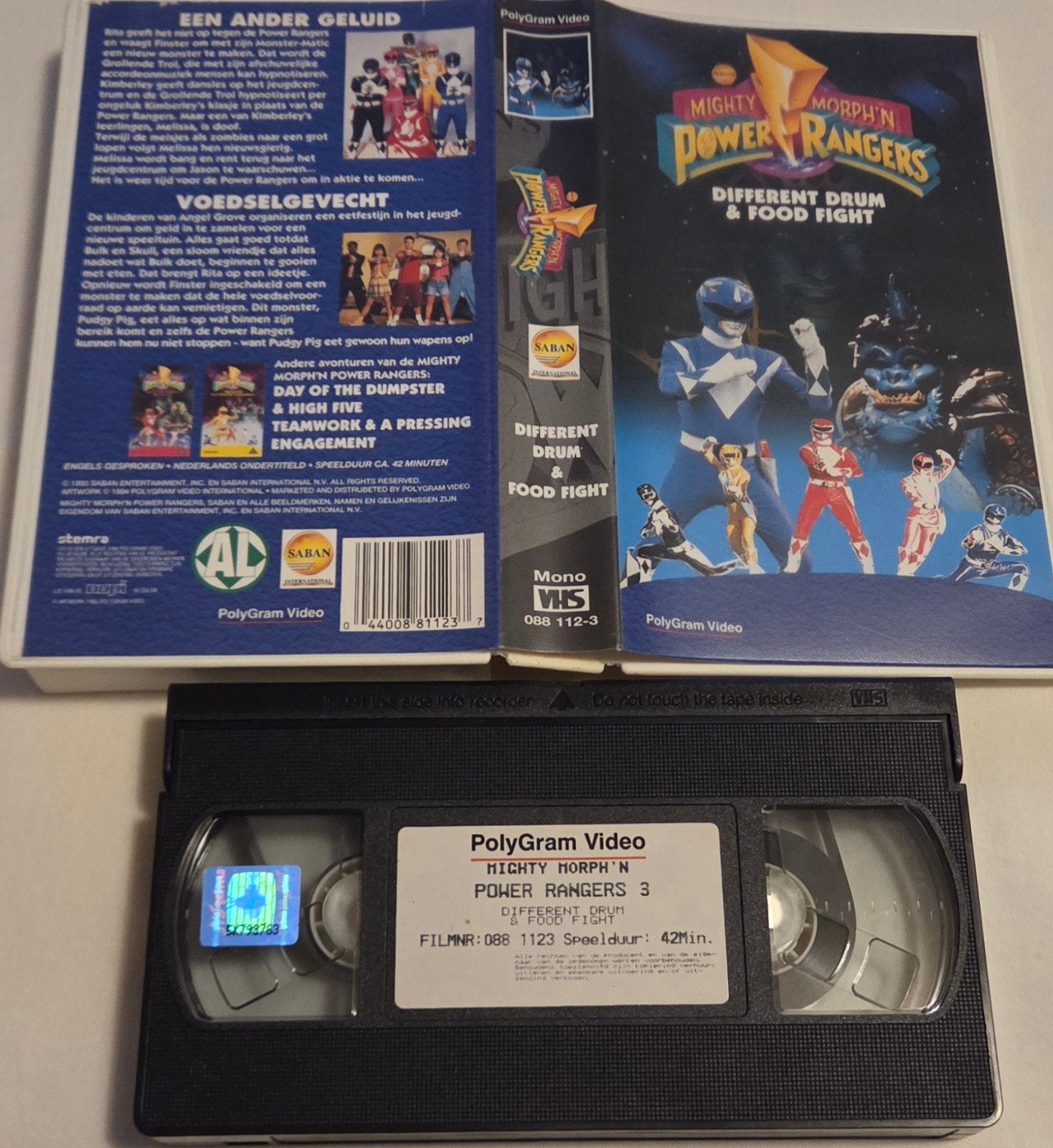 Mighty Morphin Power Rangers Different Drum VHS Kinderen, Cd's en Dvd's, VHS | Kinderen en Jeugd, Alle leeftijden, Ophalen of Verzenden