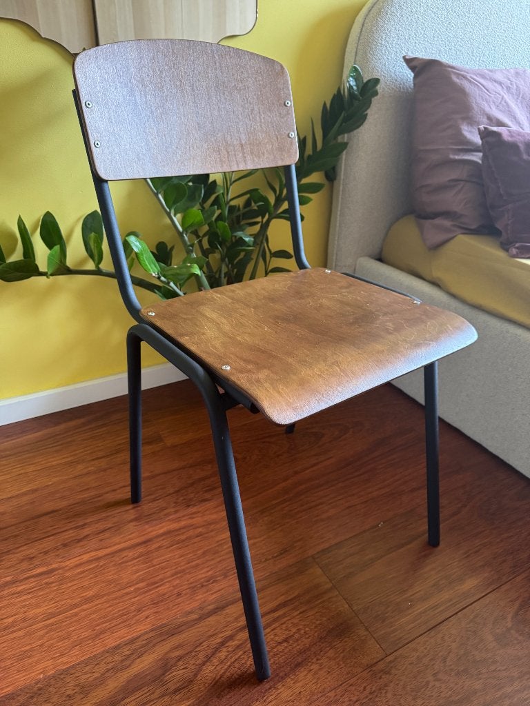 Schoolvintage stoel, Ophalen, Zwart, Vintage, Nieuw