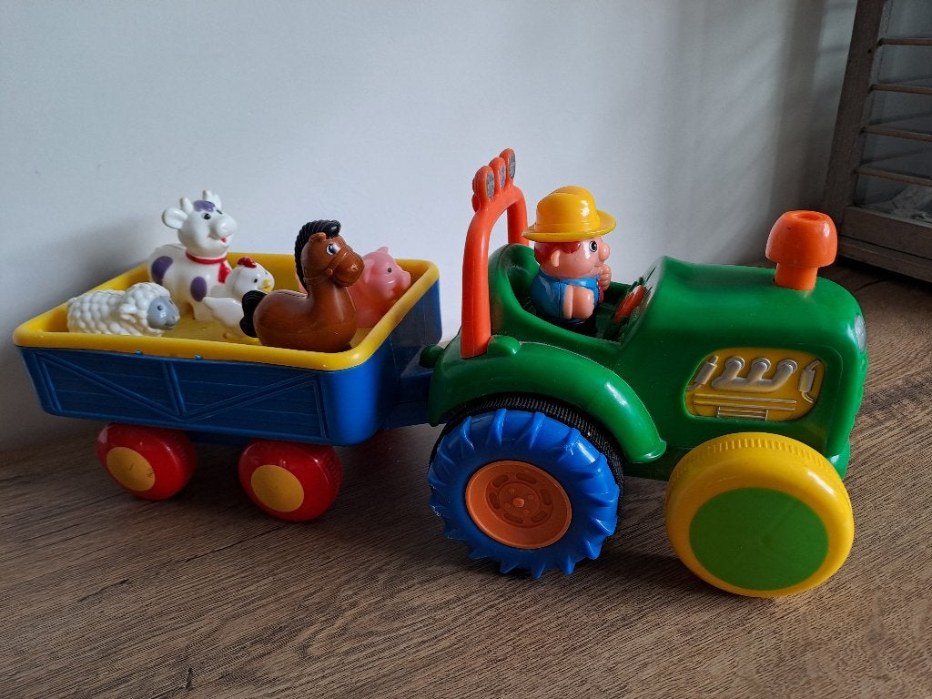 Foto 3 van Big Steps Old McDonald Tractor met aanhangwagen