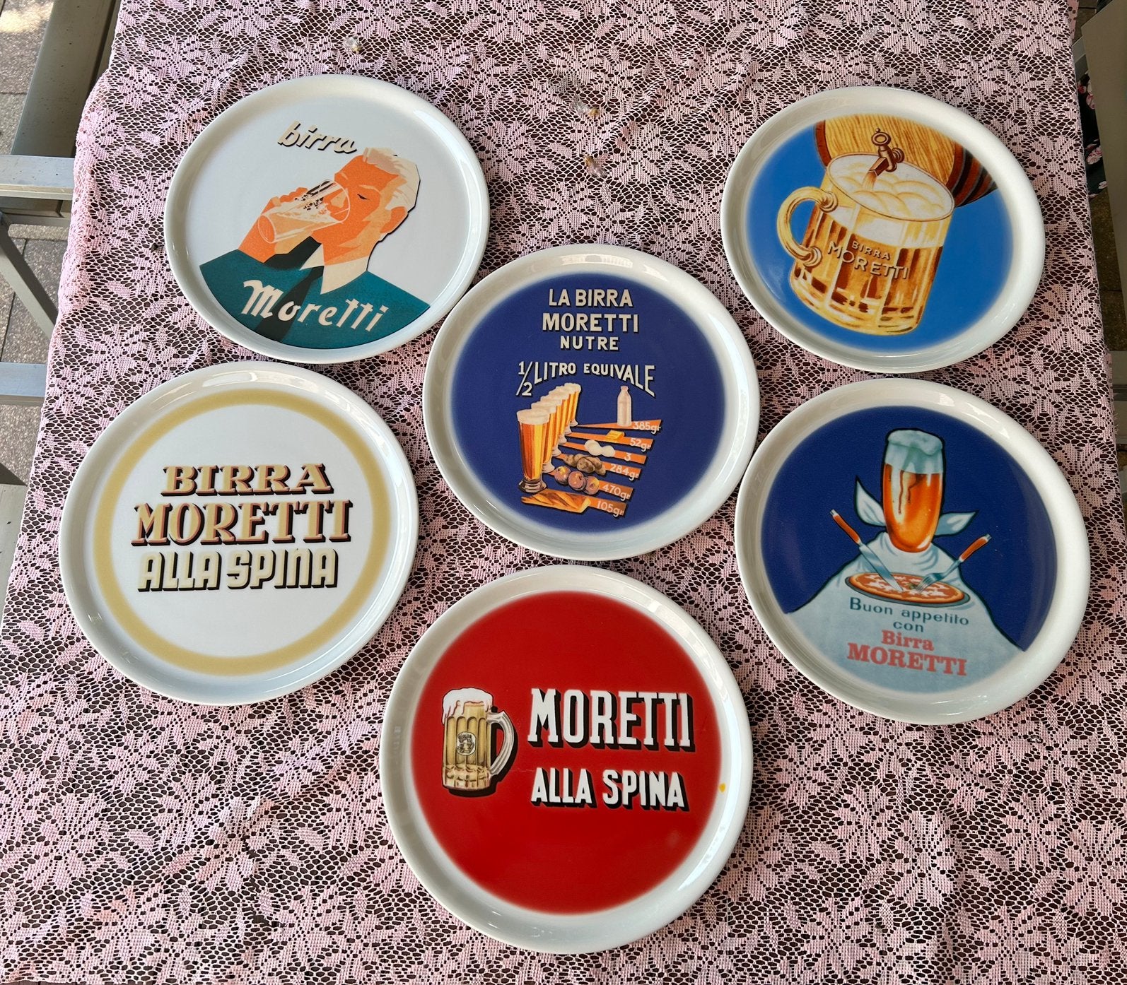 Set van 6 Birra Moretti pizza borden, Ophalen, Zo goed als nieuw, Overige typen, Overige merken