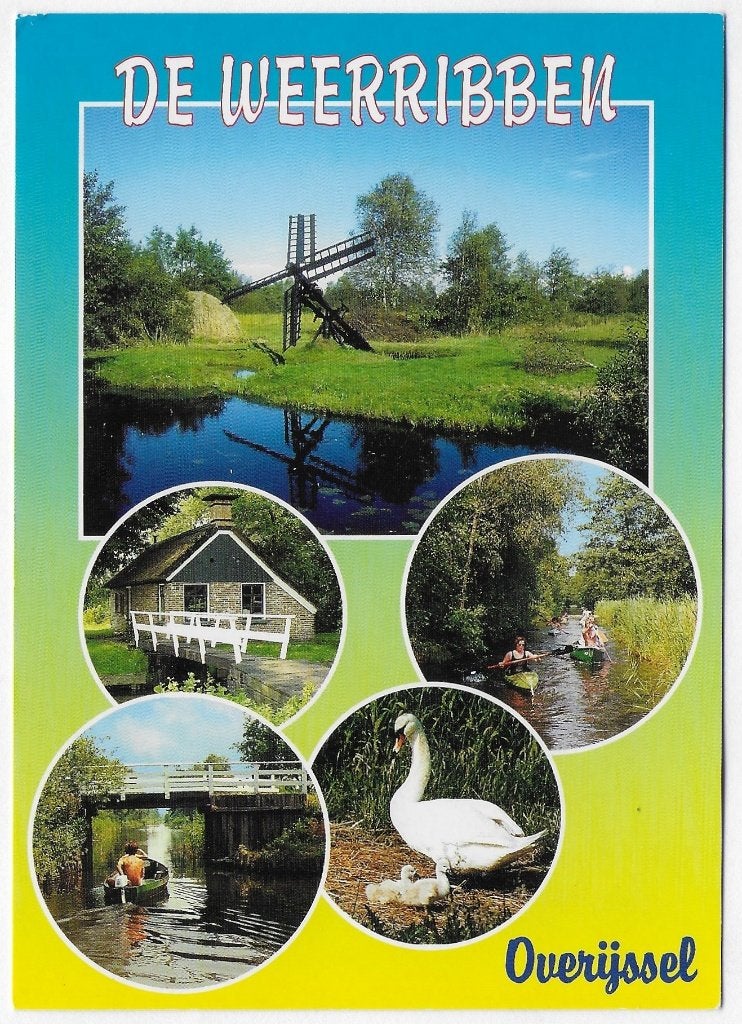 Overijssel De Weerribben ongelopen Ansichtkaart (B2748 ), Ophalen of Verzenden, 1980 tot heden, Ongelopen, Overijssel