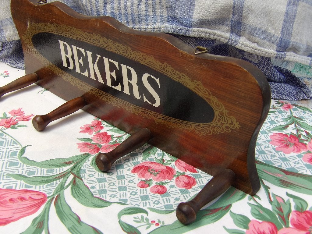 houten keukenrekje/ ophangrekje voor bekers, Antiek en Kunst, Ophalen of Verzenden