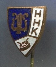 H.H.K. harp vereniging email op koper speldje ( V_113a), Verzamelen, Verzenden, Zo goed als nieuw, Transport, Speldje of Pin