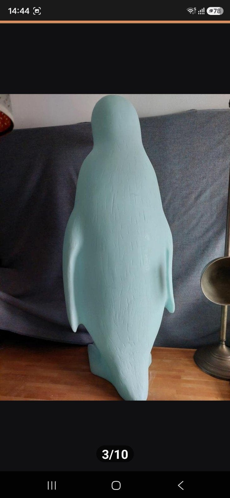 Cracking Art Pinguïn - Lichtblauw, Antiek en Kunst, Overige onderwerpen, Weerbestendig, Blauw, Kunststof