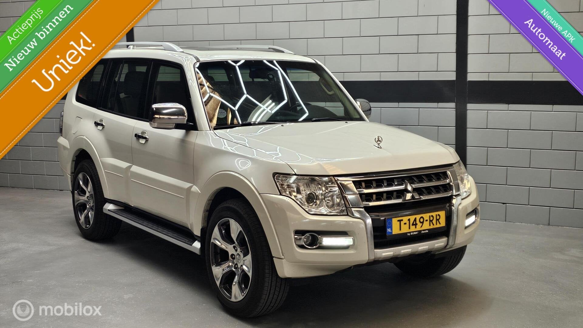 Mitsubishi Pajero 3.5-24V V6 GLS Long Body 7Pers Unieke auto, Auto's, Mitsubishi, Automaat, Gebruikt, Euro 6, 7 stoelen