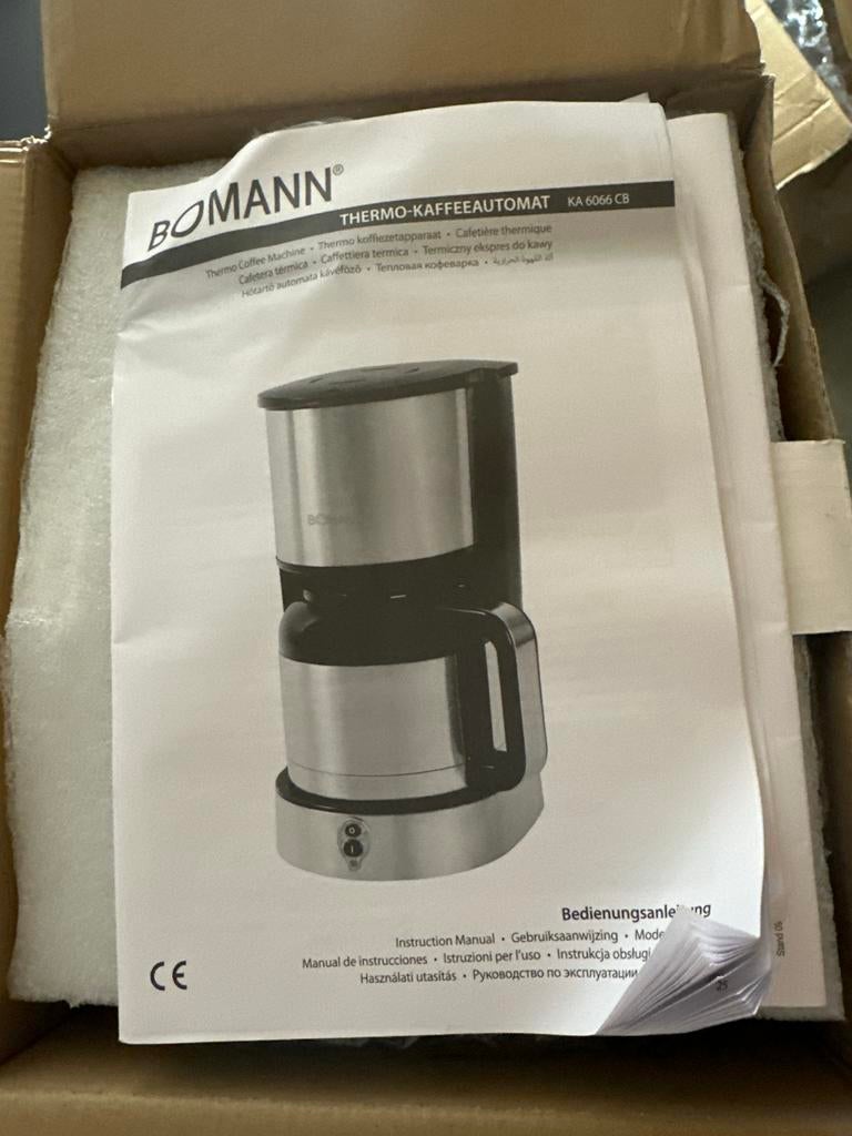 BOMANN KA 6066 CB Thermo Koffiemachine - Nieuw in doos, ., 10 kopjes of meer, Gemalen koffie, Ophalen of Verzenden