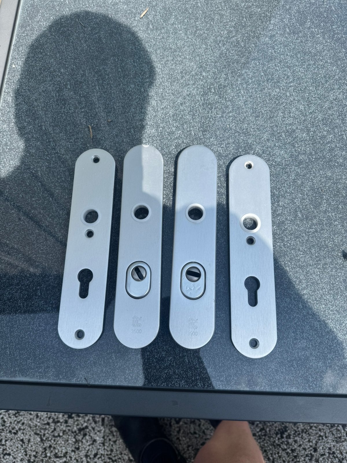 2 x buva deur schilden anti kerntrek 72 mm pc maat, Ophalen of Verzenden, Zo goed als nieuw, Klink of Kruk