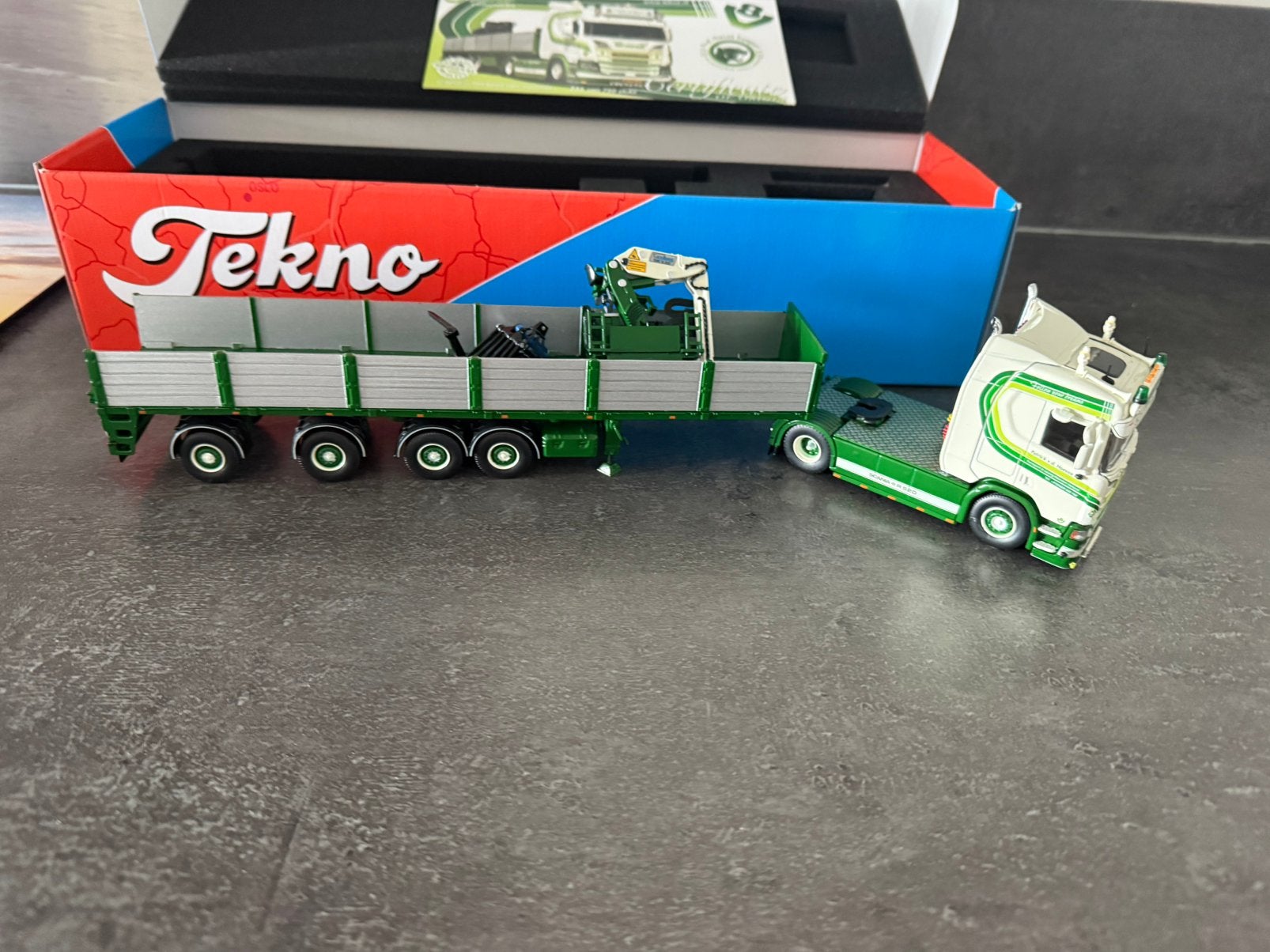 Tekno - Scania vd Hoeven stenentrailer, Ophalen of Verzenden, Zo goed als nieuw, Bus of Vrachtwagen, Tekno