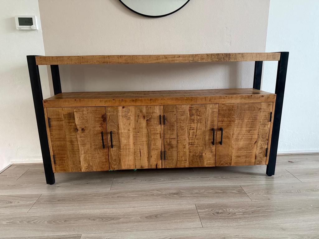 Mooie mango houten dressoir kast - 160x85x40 cm, Ophalen, Gebruikt, 150 tot 200 cm, 25 tot 50 cm