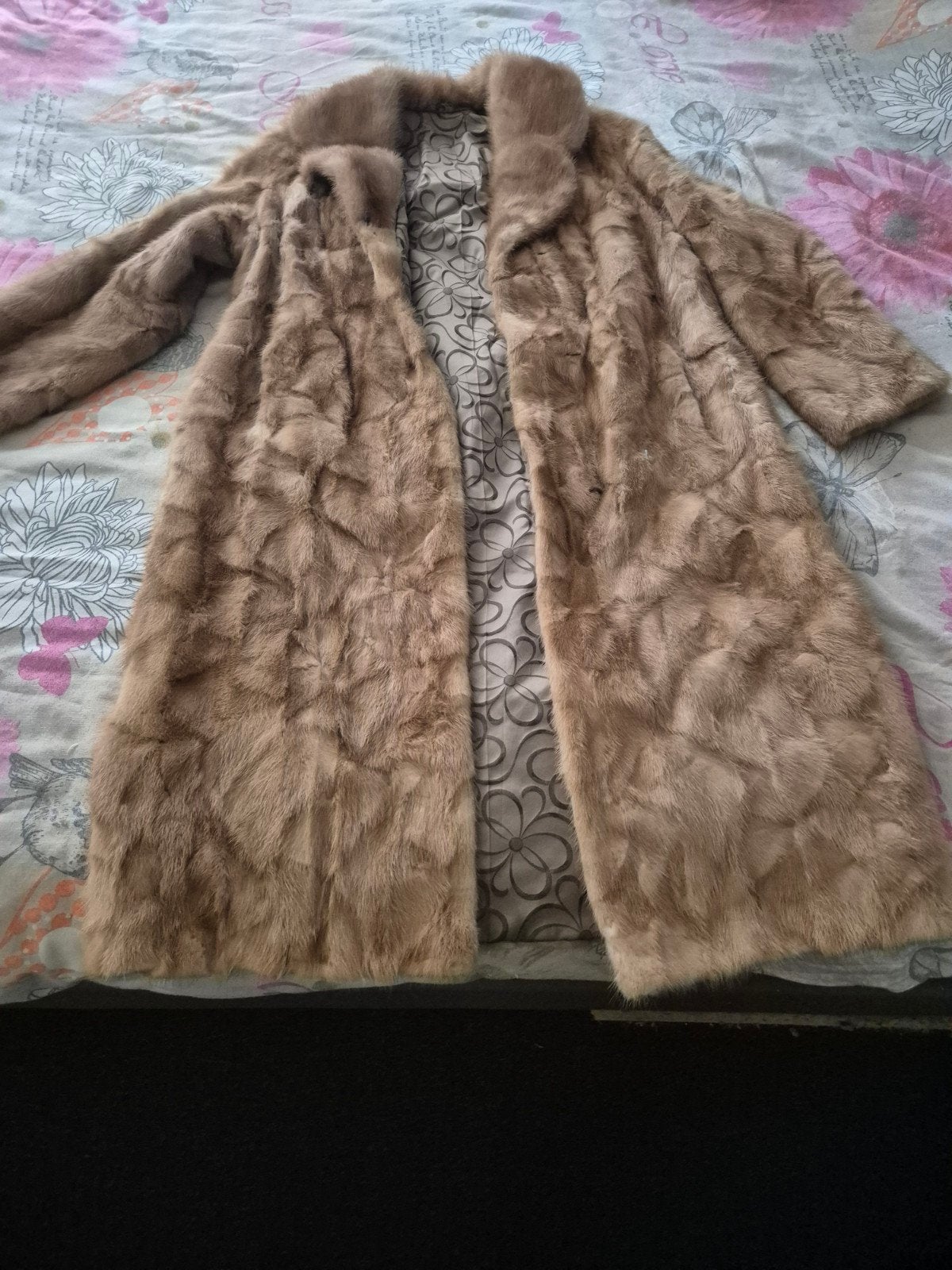 Vintage Bontjas Donkerwolke Enschede - Maat M, Maat 38/40 (M), Beige, Ophalen of Verzenden, Zo goed als nieuw