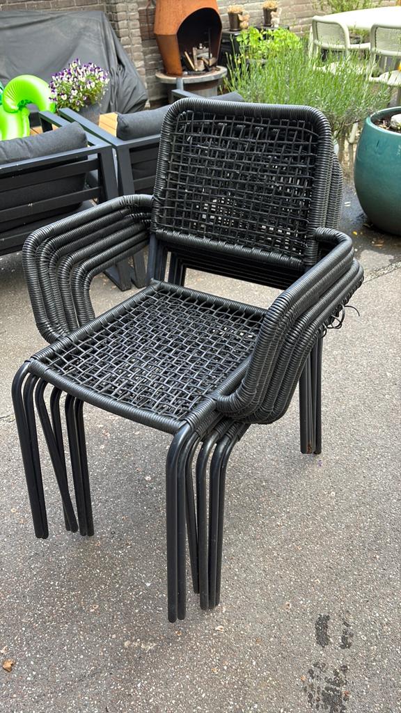 Karwei tuinstoelen 6 stuks, Ophalen, Gebruikt, Kunststof, Stapelbaar