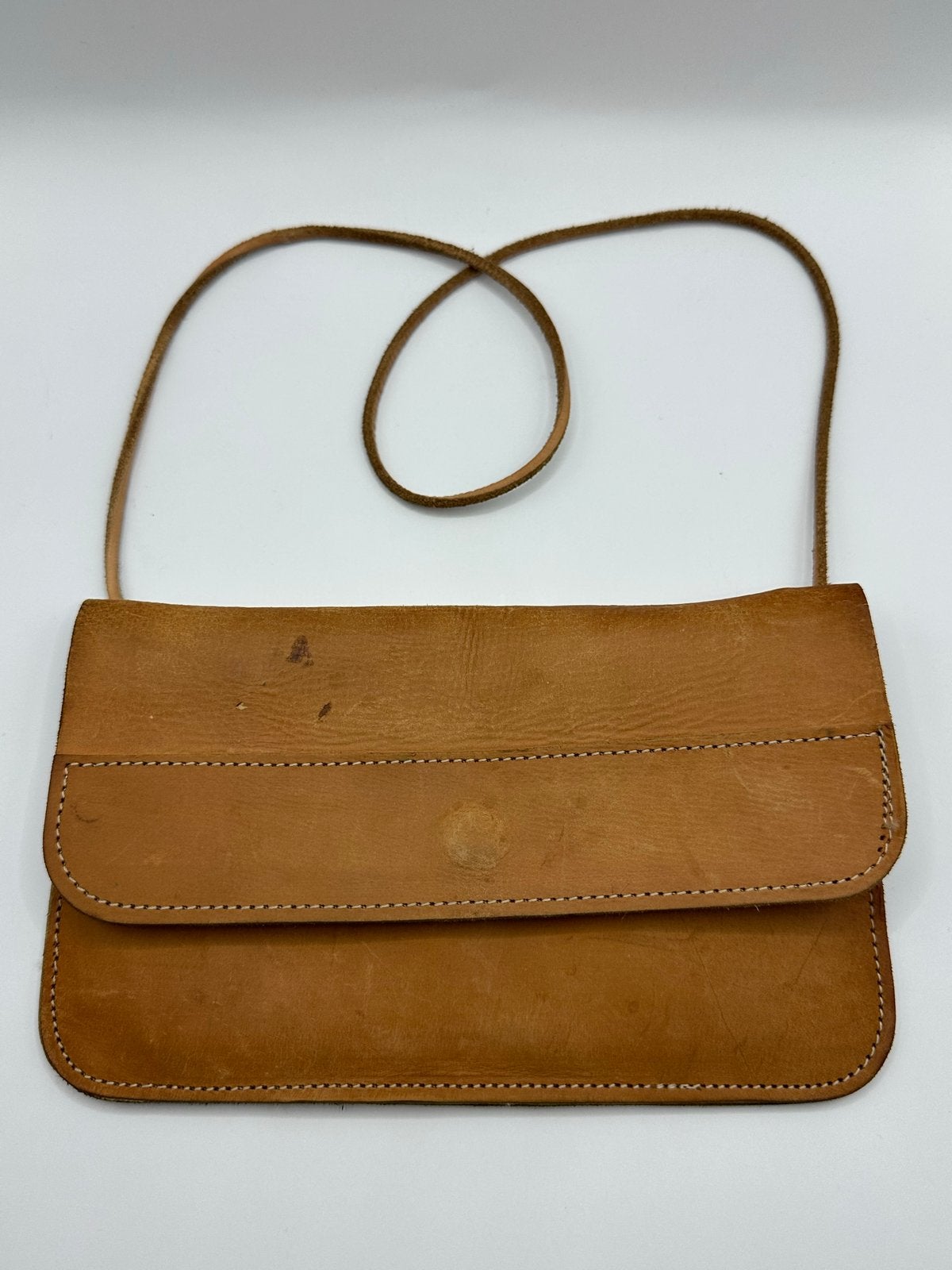 Fred de la Bretoniere Leren Schoudertasje - Vintage Bruin, Ophalen of Verzenden, Gebruikt, Bruin, Schoudertasje