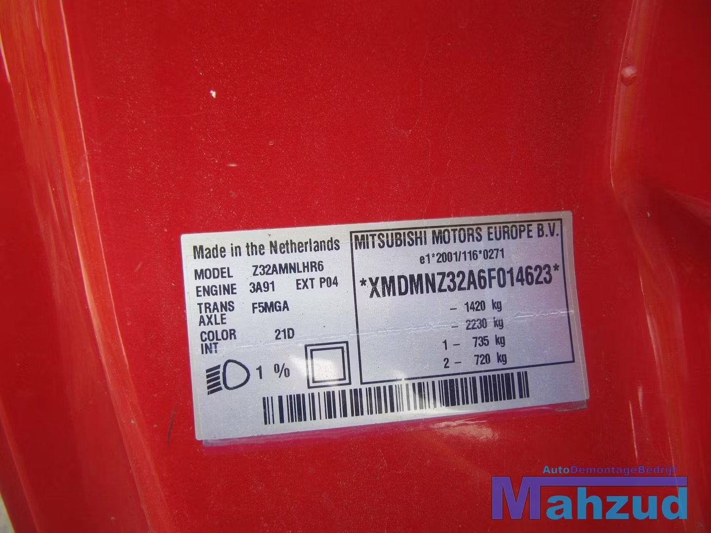 MITSUBISHI COLT 6 1.1 Versnellingsbak F5MGA handbak, Info@mitsubishi-motors.com, Gebruikt, Mitsubishi Motors Corporation, Ophalen of Verzenden
