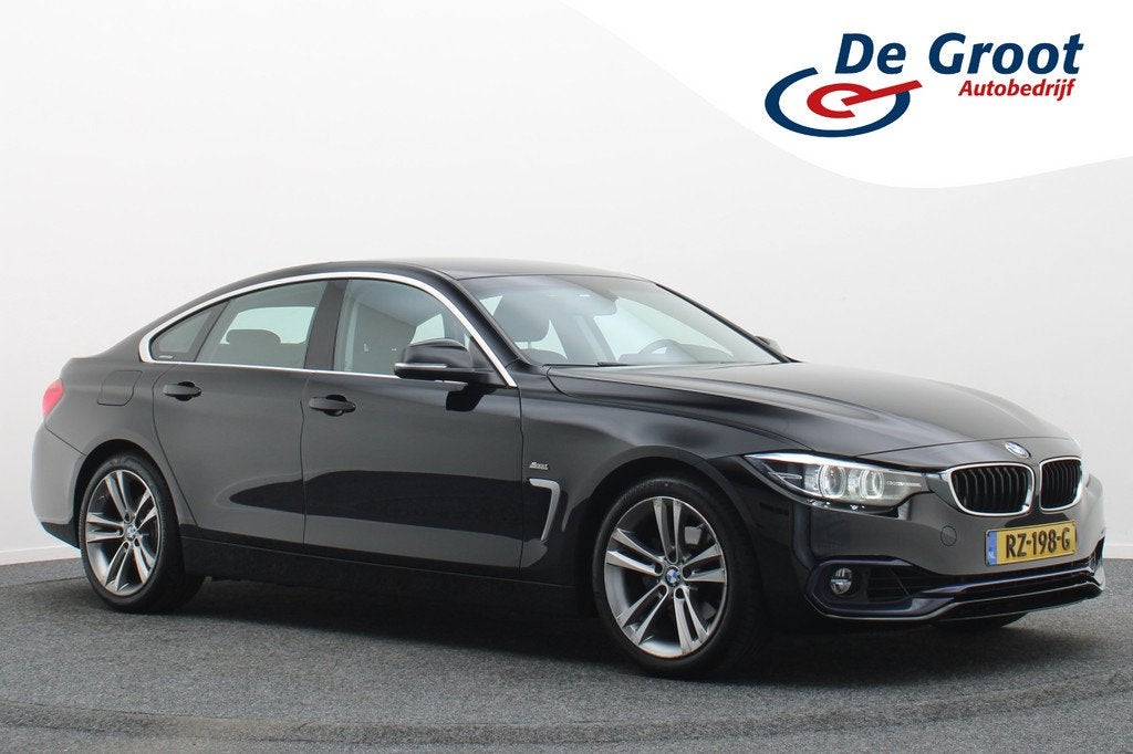 BMW 4 Serie Gran Coupé 418i Executive Automaat LED, Navigat, Automaat, Gebruikt, Zwart, 3 cilinders