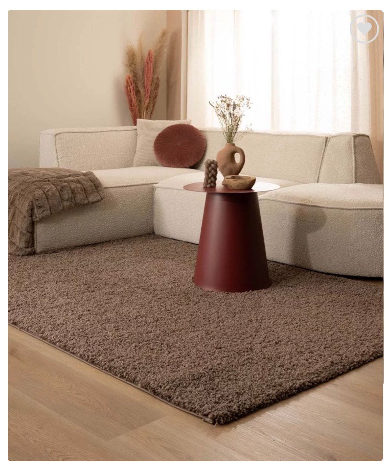 Hoogpolig vloerkleed shaggy Trend effen taupe, Ophalen, Zo goed als nieuw, Tapijt