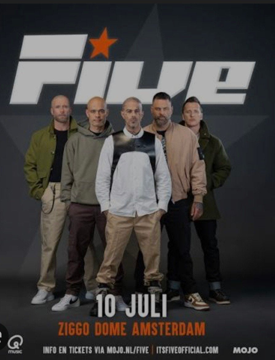 Ticket zitplaats begane grond. Concert Five 10-7 Ziggodome, Eén persoon, Juli