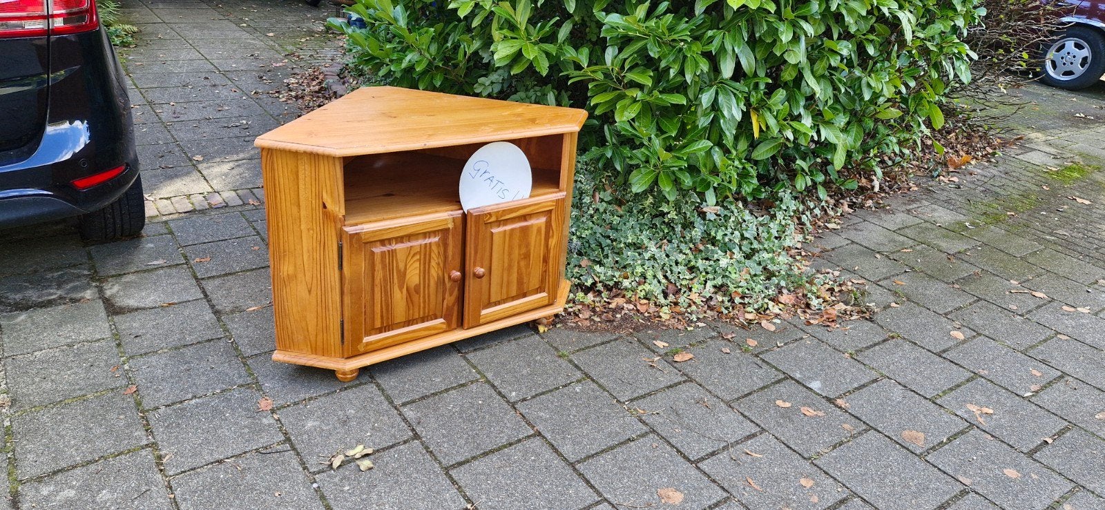 Grenen hoekkast, Ophalen, Gebruikt, 25 tot 50 cm, 50 tot 100 cm