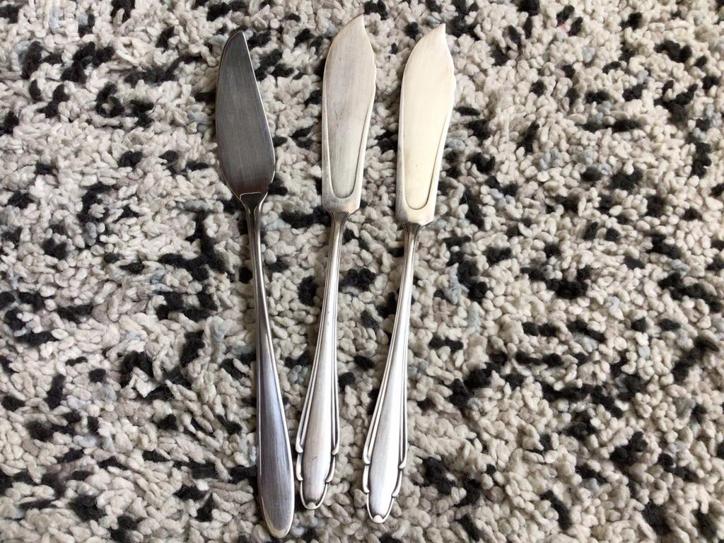 3 x Vismesjes  🌼 22 cm 🏵 waarvan 2 Art Deco stijl, Ophalen of Verzenden