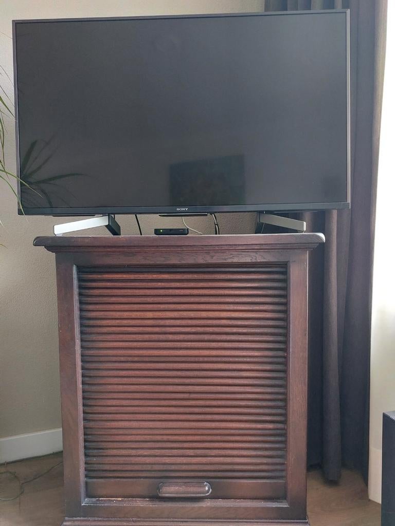 Tv kastje met roldeur, Huis en Inrichting, Kasten | Roldeurkasten en Archiefkasten, Ophalen, 100 tot 150 cm, Eikenhout, 50 tot 100 cm