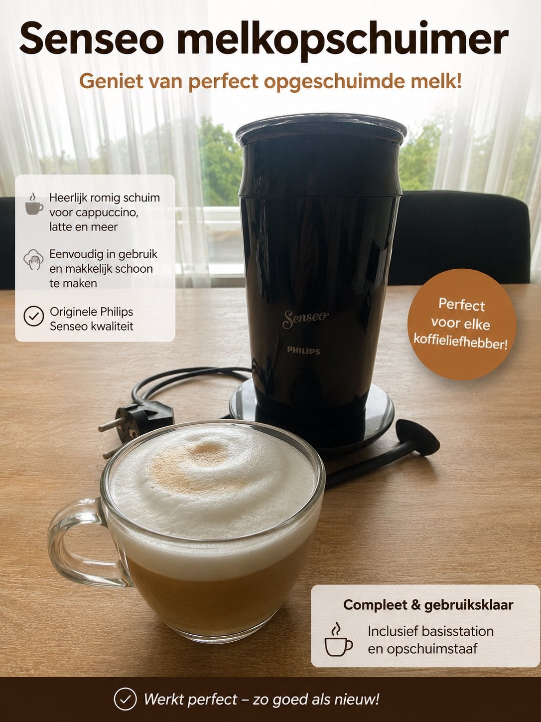Senseo Melkopschuimer. Maak thuis de perfecte cappuccino!, Ophalen of Verzenden, Zo goed als nieuw