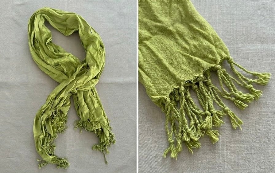 Lichte sjaal in een limegroene of appelgroene kleur, Kleding | Dames, Ophalen of Verzenden, Zo goed als nieuw, Maat 46/48 (XL) of groter