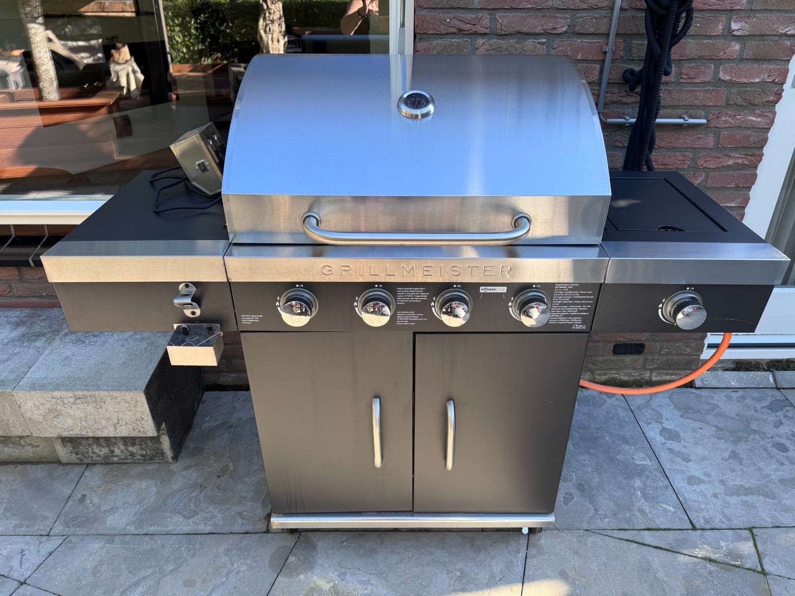Gas BBQ 4 branders en 1 keramische brander Grillmeister, Ophalen, Gebruikt