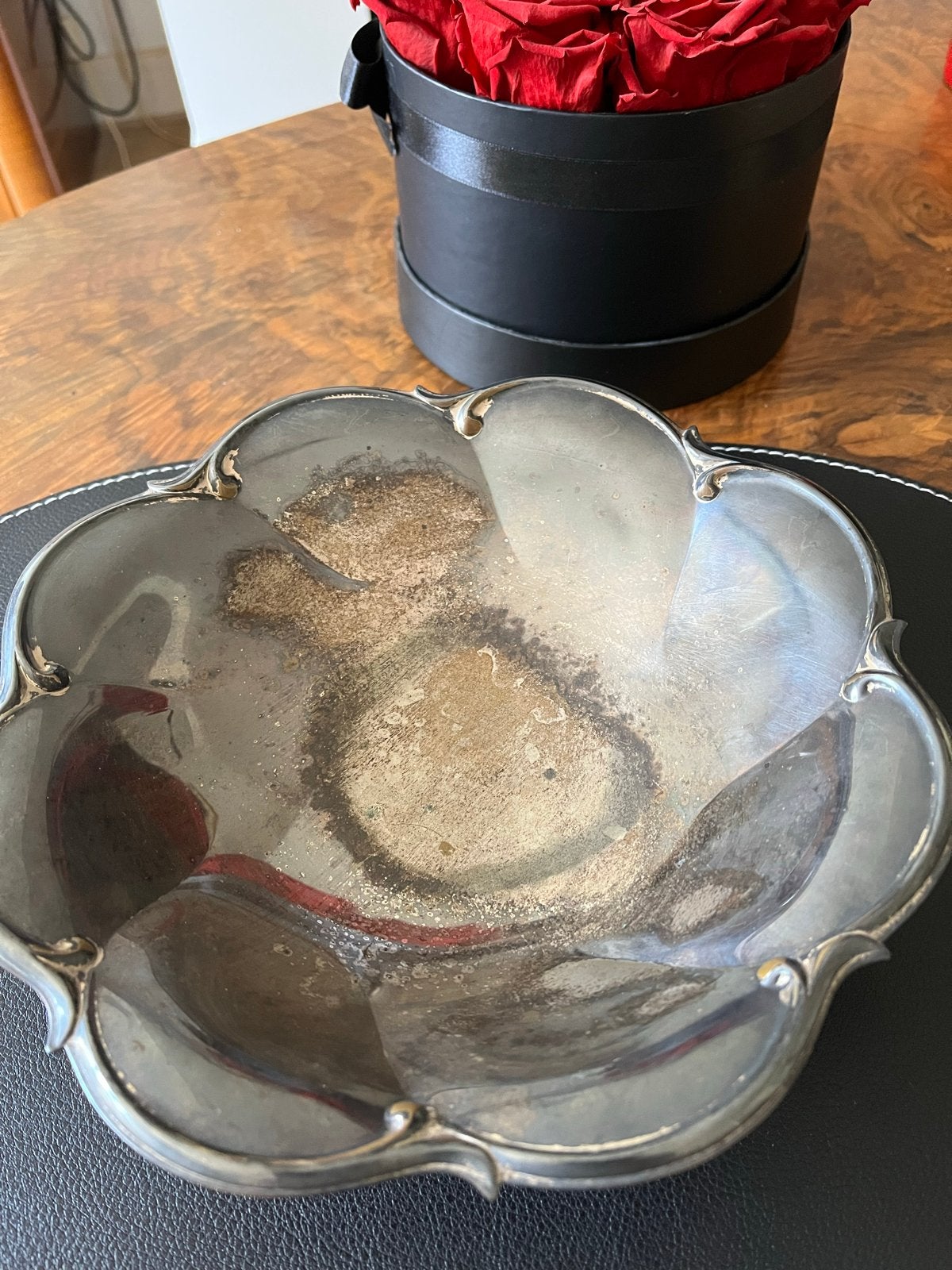 Decoratief zilverachtig schaaltje - zilverpleet?, Antiek en Kunst, Ophalen of Verzenden, Zilver