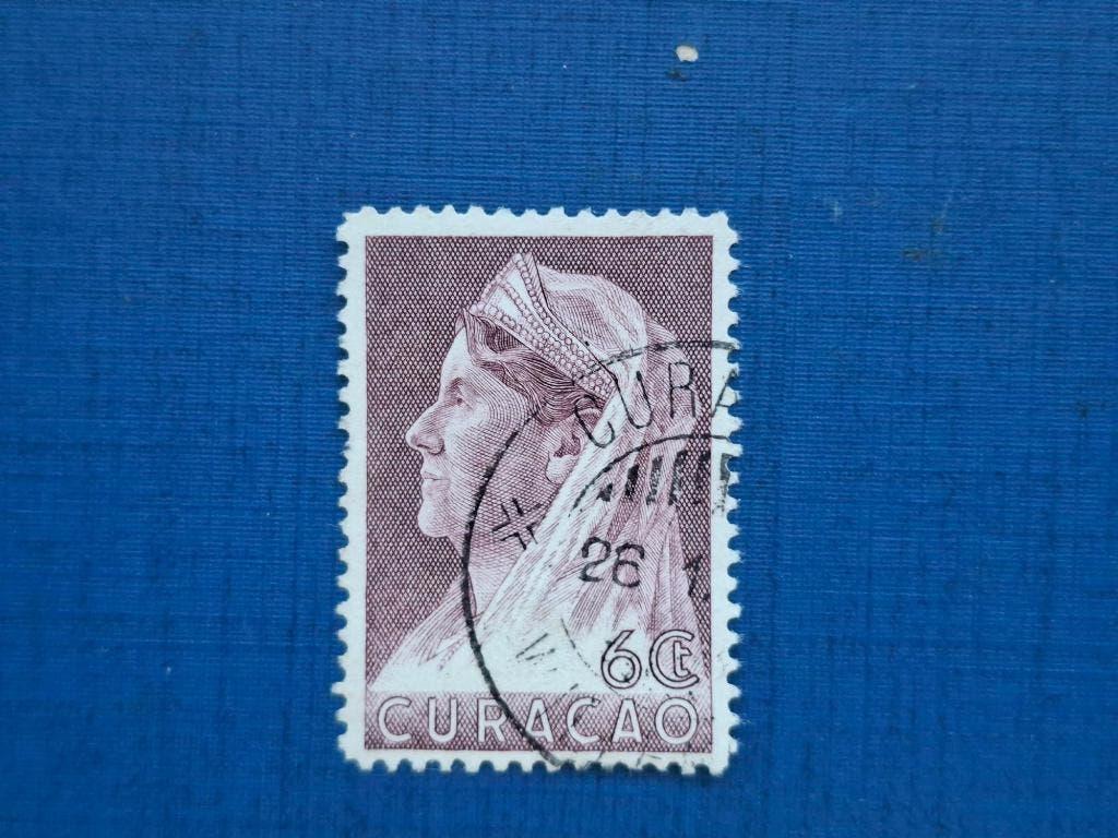 Postzegel Curacao 1936 zegel Koningin Wilhelmina 26-04, Ophalen of Verzenden, Gestempeld
