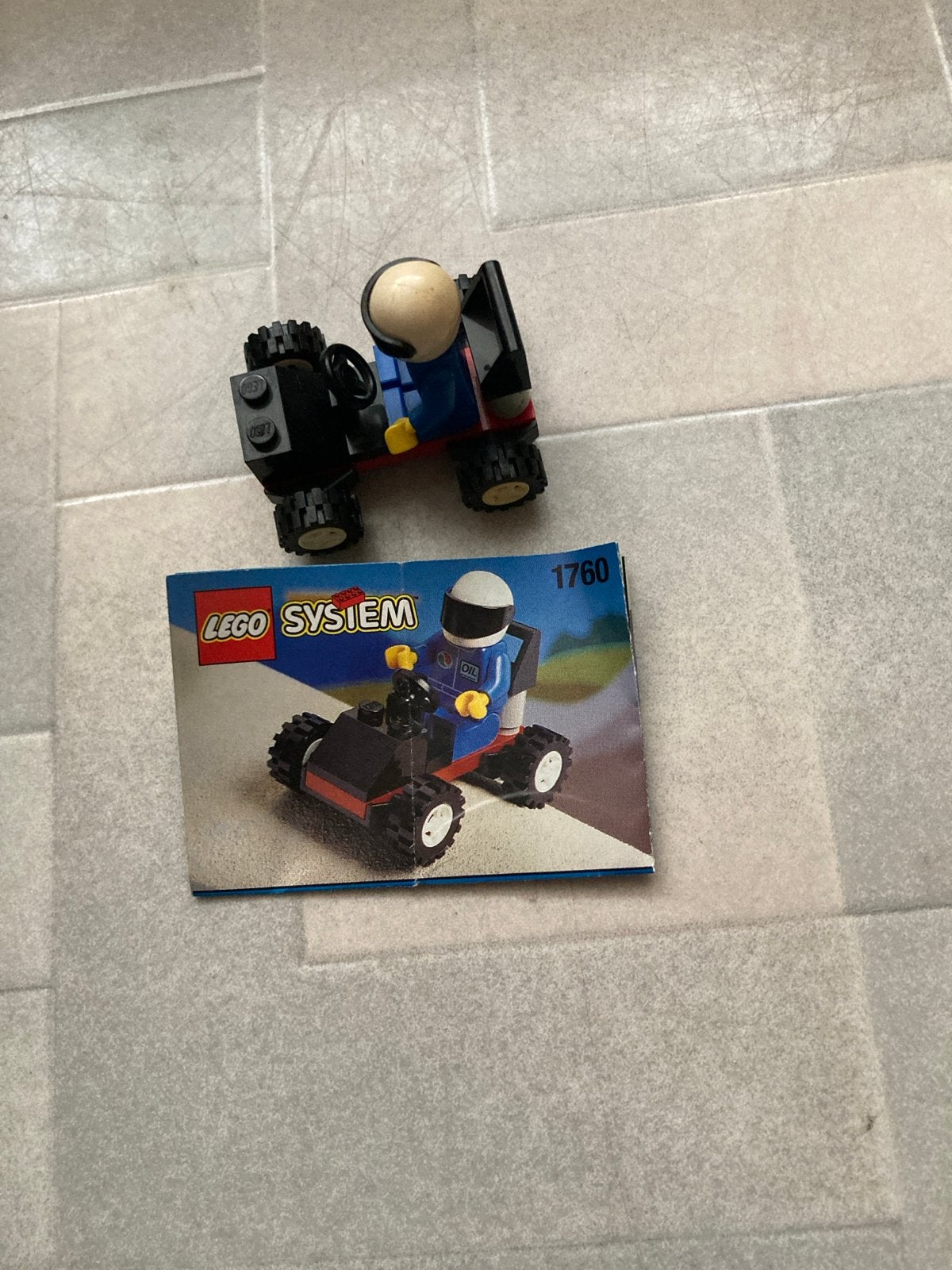 Lego System 1760: Kleine Raceauto met Coureur, Lego, Ophalen of Verzenden, Zo goed als nieuw, Compleet