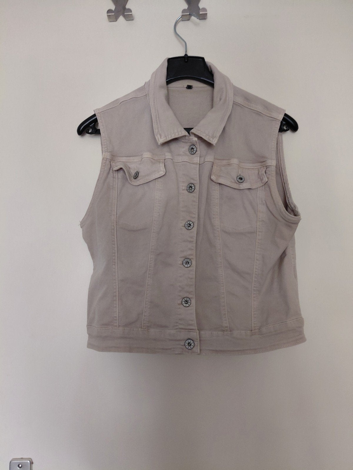 Mouwloos spijkerjasje maat L, Melly & Co, Ophalen of Verzenden, Zo goed als nieuw, Beige