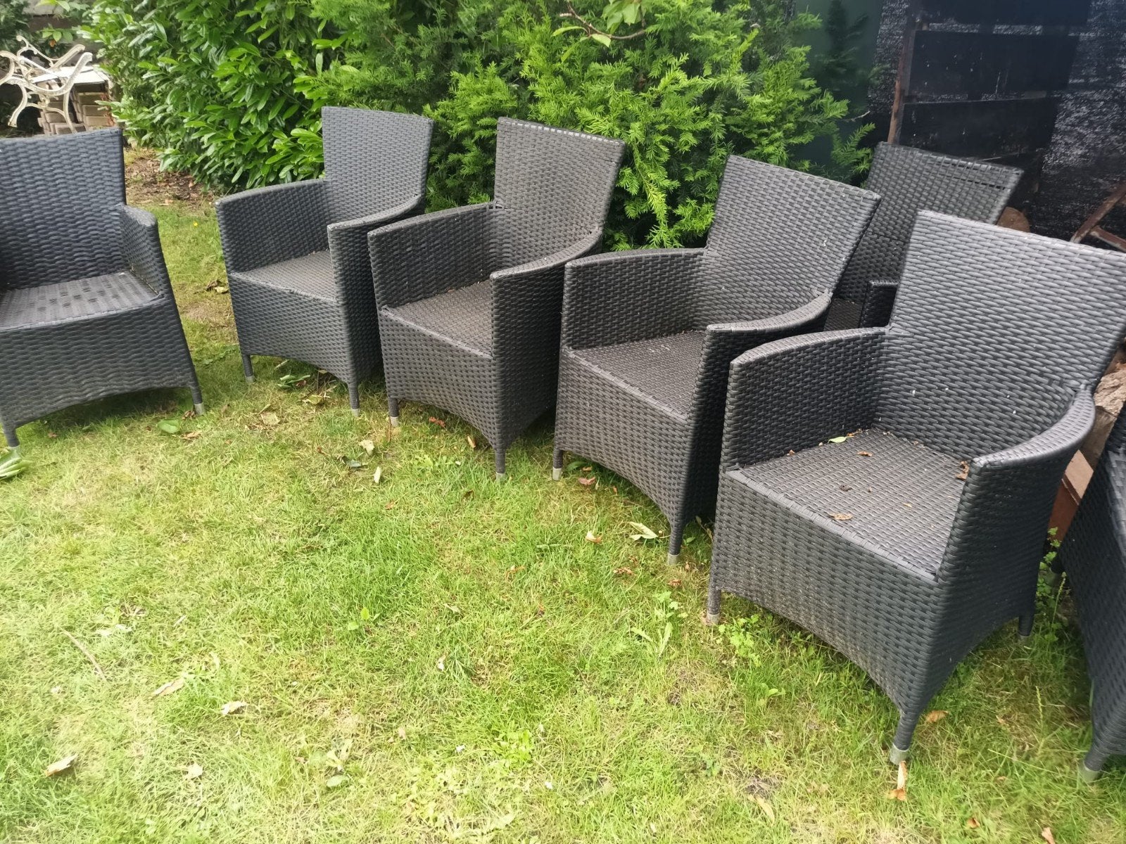 Wicker tuinstoelen 8 stuks, Tuin en Terras, Tuinstoelen, Ophalen, Gebruikt, Wicker