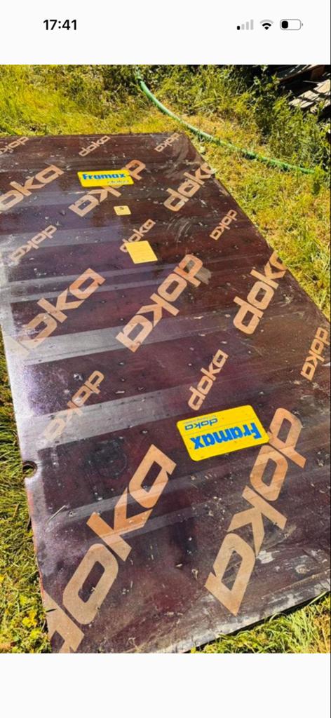 Gebruikte Doka Betonplex platen 268x133 cm (8 stuks), Ophalen of Verzenden, Zo goed als nieuw, Betonplex, 20 tot 50 mm