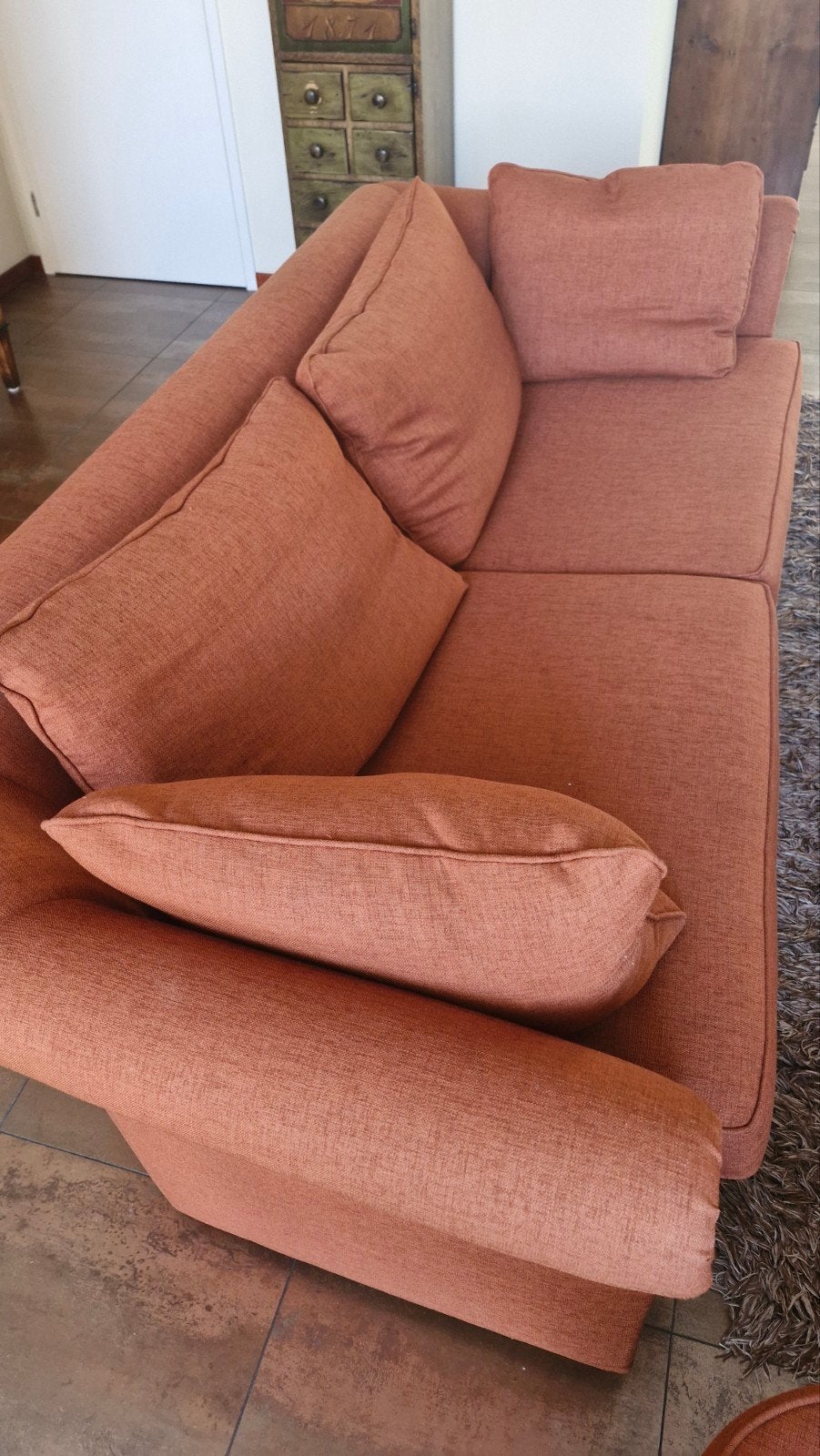 Comfortabele bank met twee bijpassende stoelen, Ophalen, Gebruikt, 150 tot 200 cm, Driepersoons