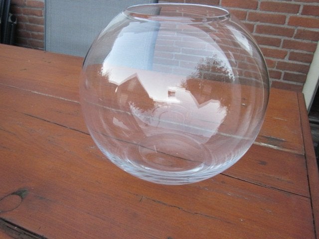 vissenkom 24cm/ zwaar glas, Dieren en Toebehoren, Ophalen, Zo goed als nieuw, Leeg aquarium