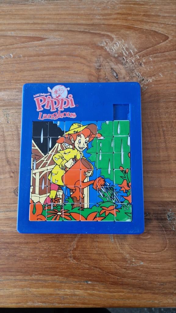 Pippi Langkous Schuifpuzzel - Simba - 12x15 cm, Kinderen en Baby's, Ophalen of Verzenden, Minder dan 10 stukjes, Gebruikt, 4 tot 6 jaar