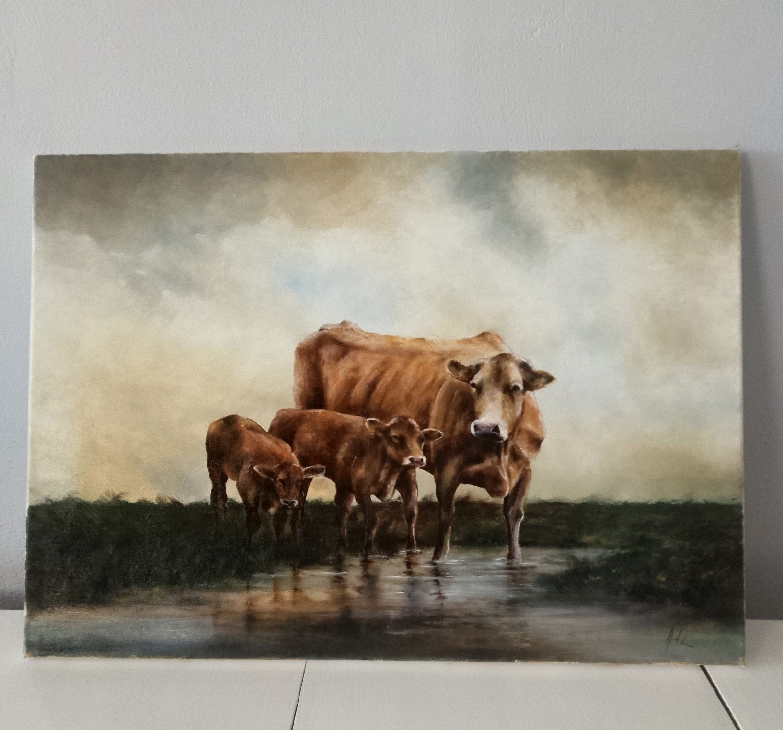 Schilderij koe, Ophalen